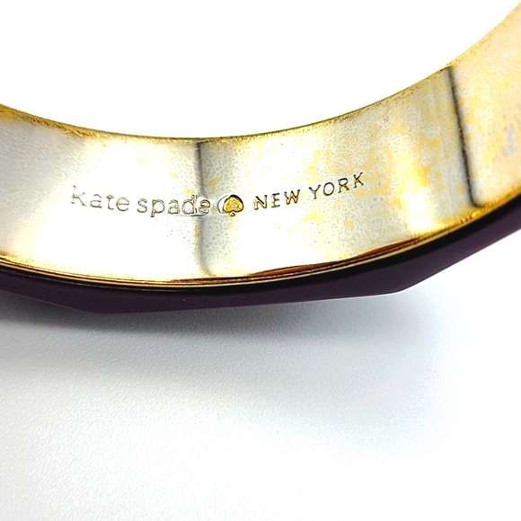 Kate Spade NEW YORK Octagon Violet Fasion Bangle Bracelet Lucite Jewelry - Picture 3 of 7